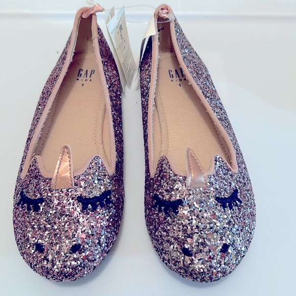 Gap Kids Girls glitter flats size1 - Picture 1 of 4